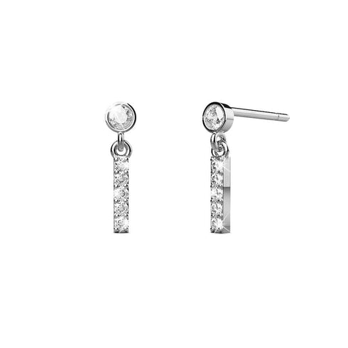Solid 925 Sterling Silver Initial Crystal Personalised Alphabet Letter Earrings